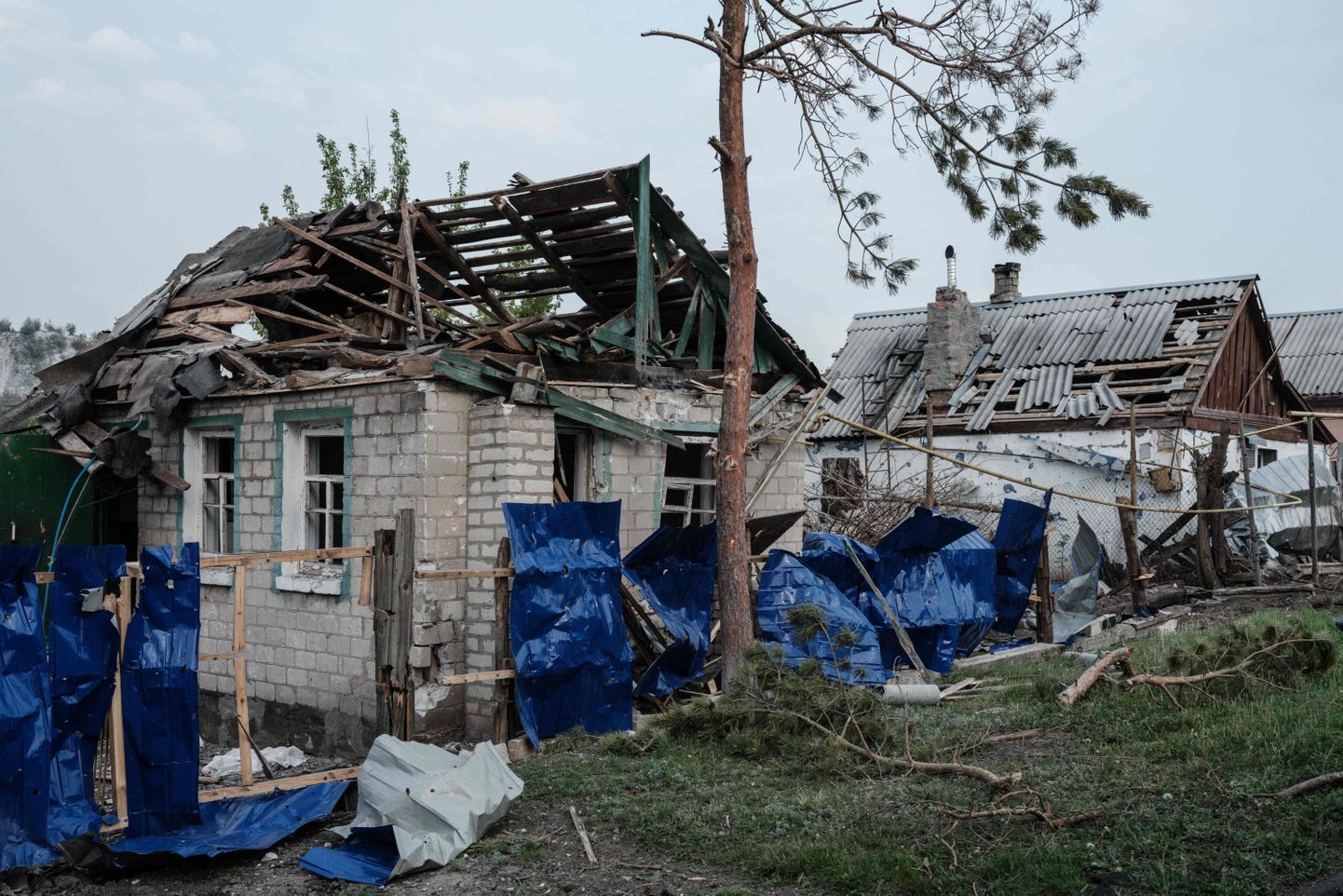Hävitatud elumajad Bilohorivkas.