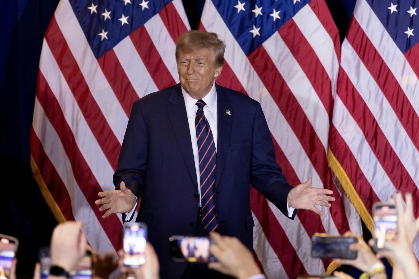 Donald Trumpil oli oma võidukõnes Nashua linnas põhjust rahuloluks.
