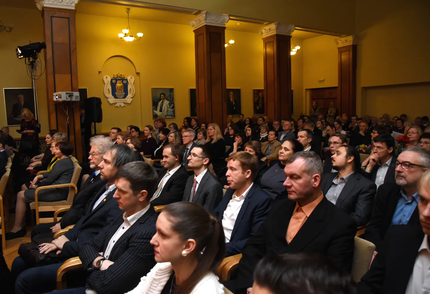 Latvijas zinātnes balvu pasniegšanas ceremonija Latvijas Zinātņu akadēmijā.