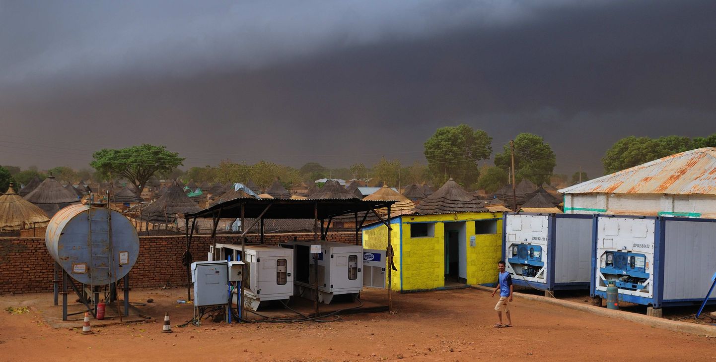 Wau (asula Lõuna-Sudaanis) tormisel päeval.