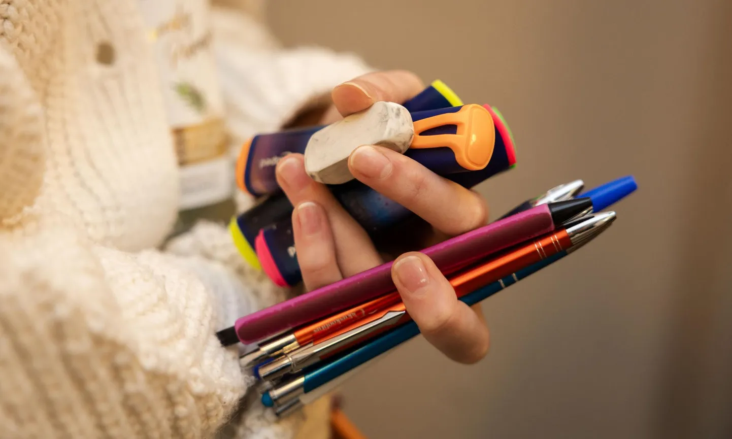 Ручки, карандаши, маркеры и стиральные резинки - все, что может понадобиться на экзамене.