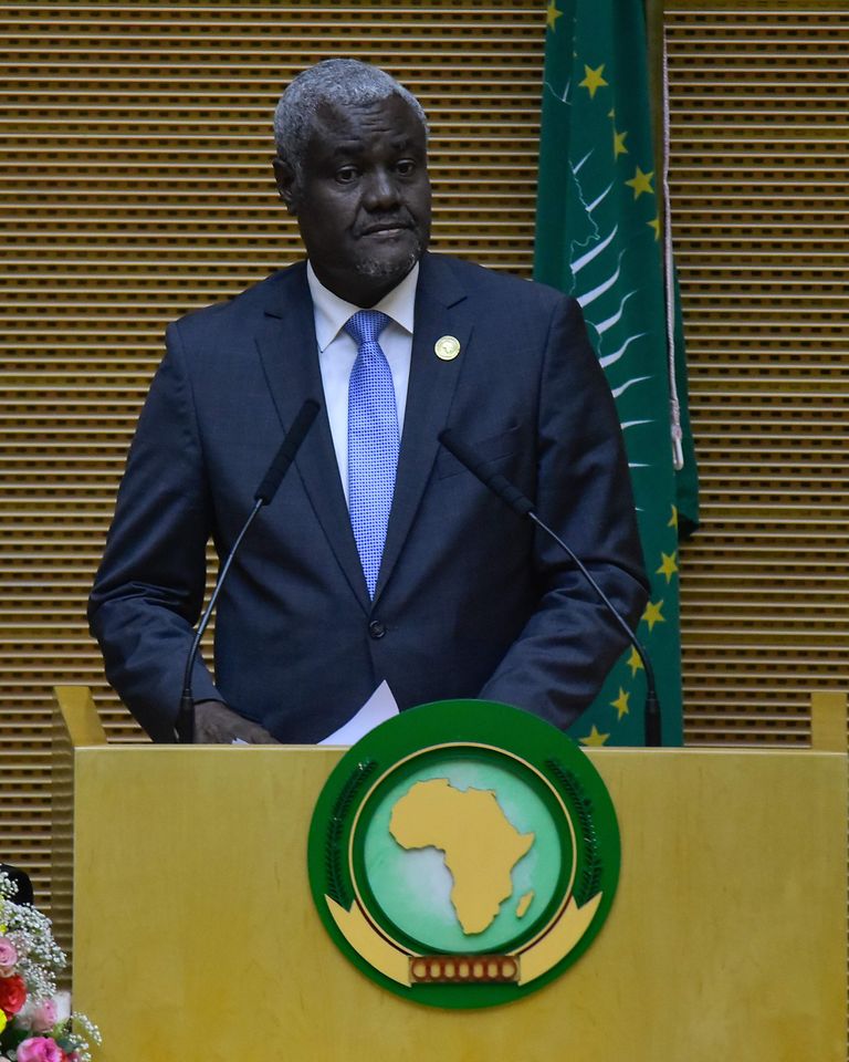 Aafrika Komisjoni juht Moussa Faki Mahamat peab kõnet regiooni liidritele Etioopias Addis Abebas 9. veebruaril 2020. 