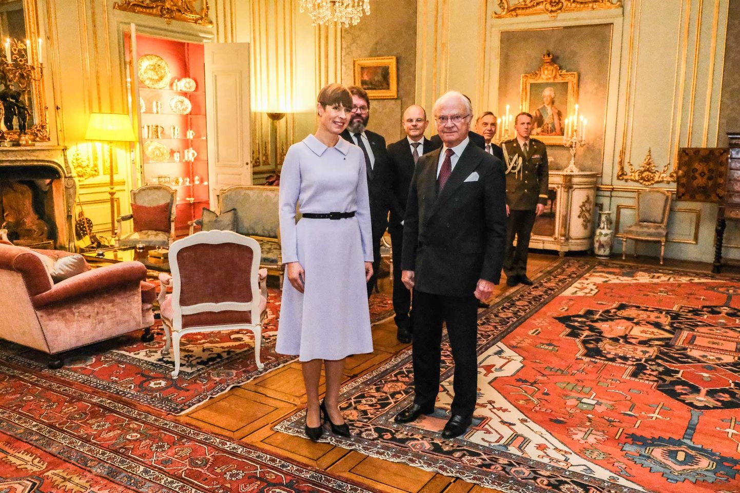 President Kersti Kaljulaidi ja Rootsi kuninga Carl XVI Gustafi kohtumine.