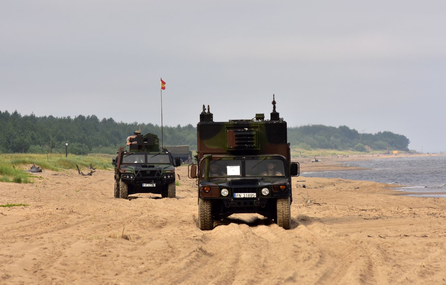 Starptautisko militāro mācību "Baltops 2019" sauszemes operācijas aktīvā fāze pludmalē pie Lilastes.