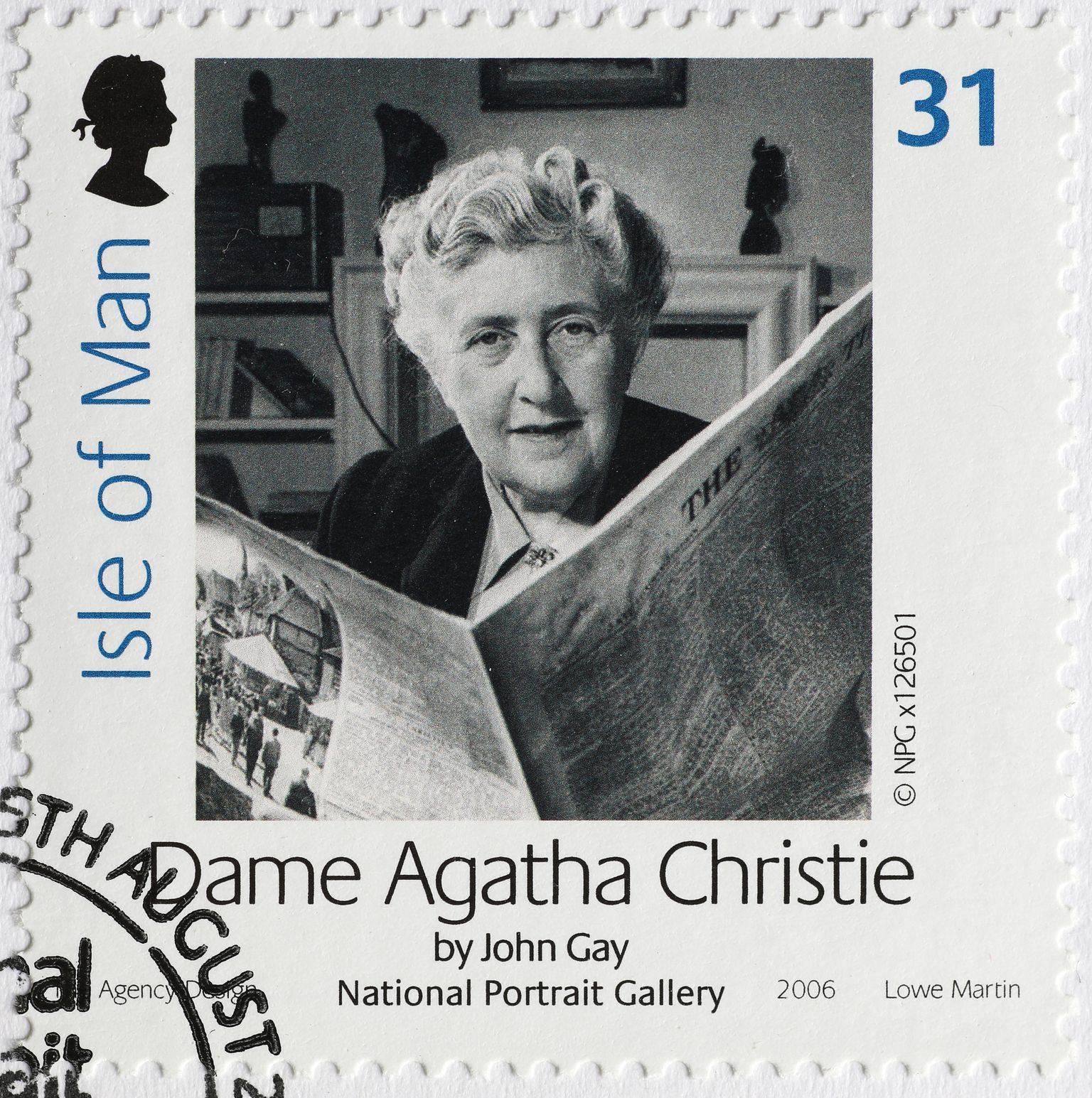 Briti krimikirjanik Agatha Christie (1890–1976) Mani saare margil
