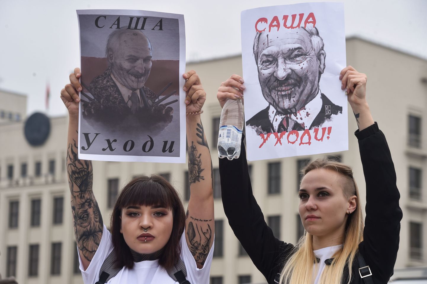 Protesti Minskas centrā.