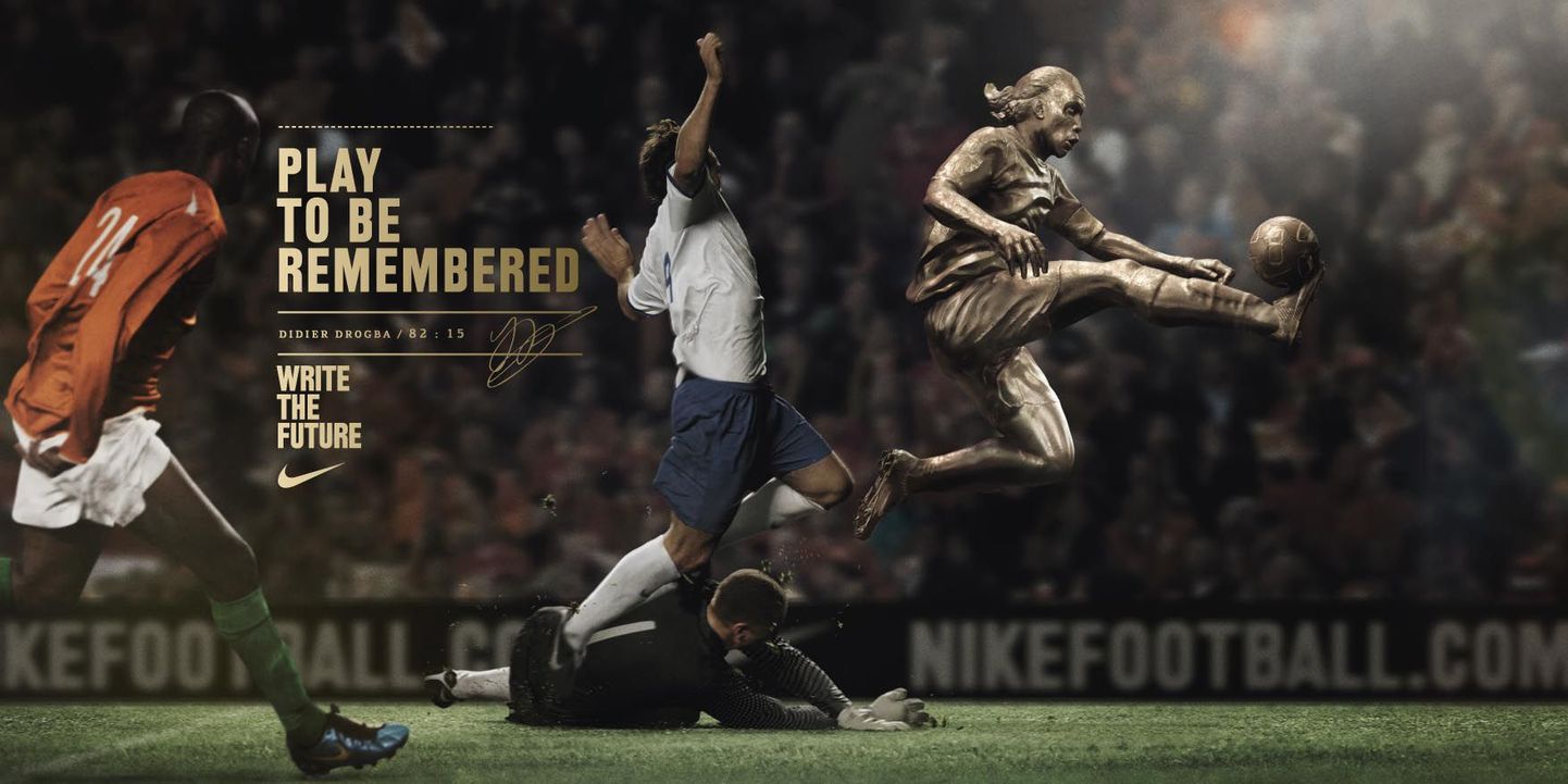 «Play to be remembered. Write the future. Nike»
Agentuur: : Wieden+Kennedy, Amsterdam