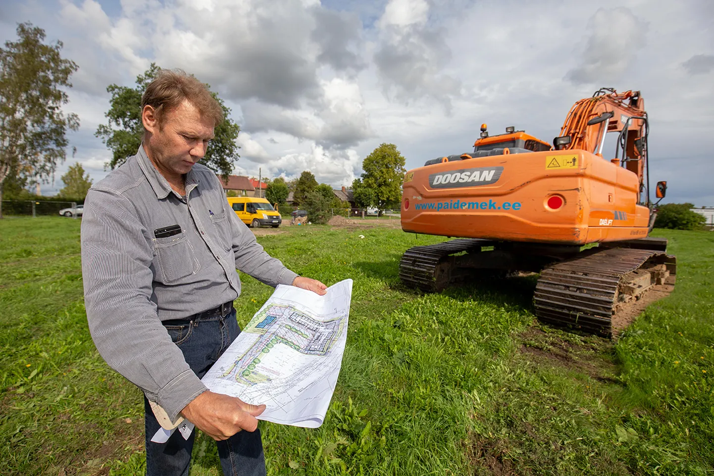 Türi tervisekeskuse ehitusel jälgib tööde kulgu objektijuht Ats Rattik