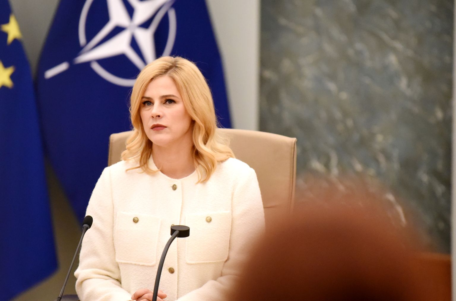 Ministru prezidente Evika Siliņa piedalās 42. Ministru kabineta svinīgajā sēdē.