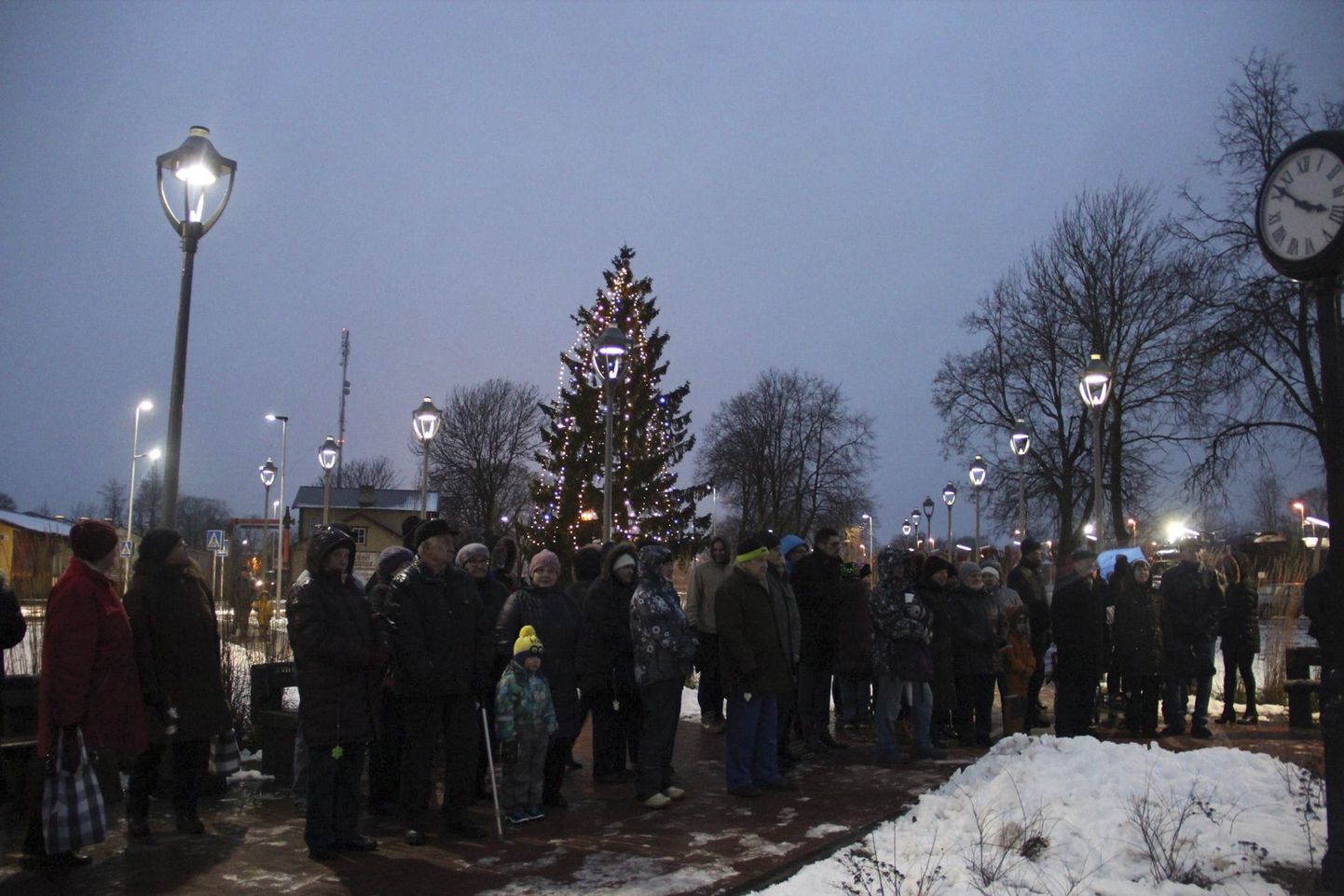 Tapal rõõmustab tänavu elanikke elus jõulupuu ­rongi- ja bussijaama juures pargis.