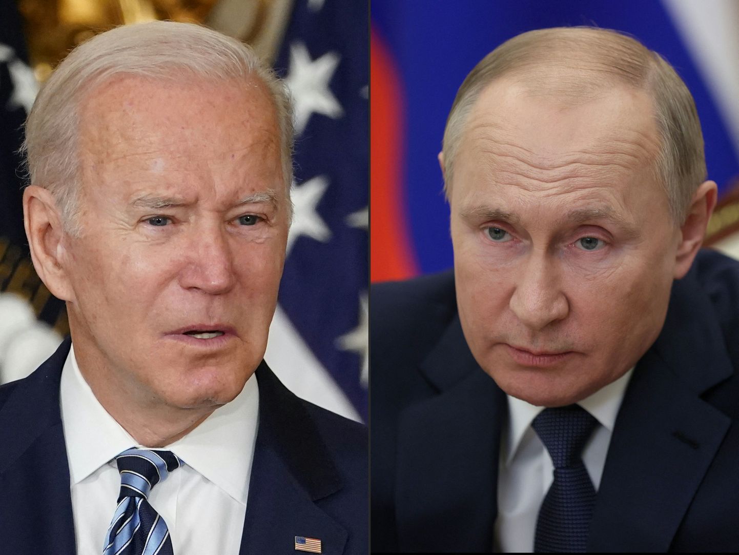 Kombineeritud foto: USA president Joe Biden ja Vene riigipea Vladimir Putin.