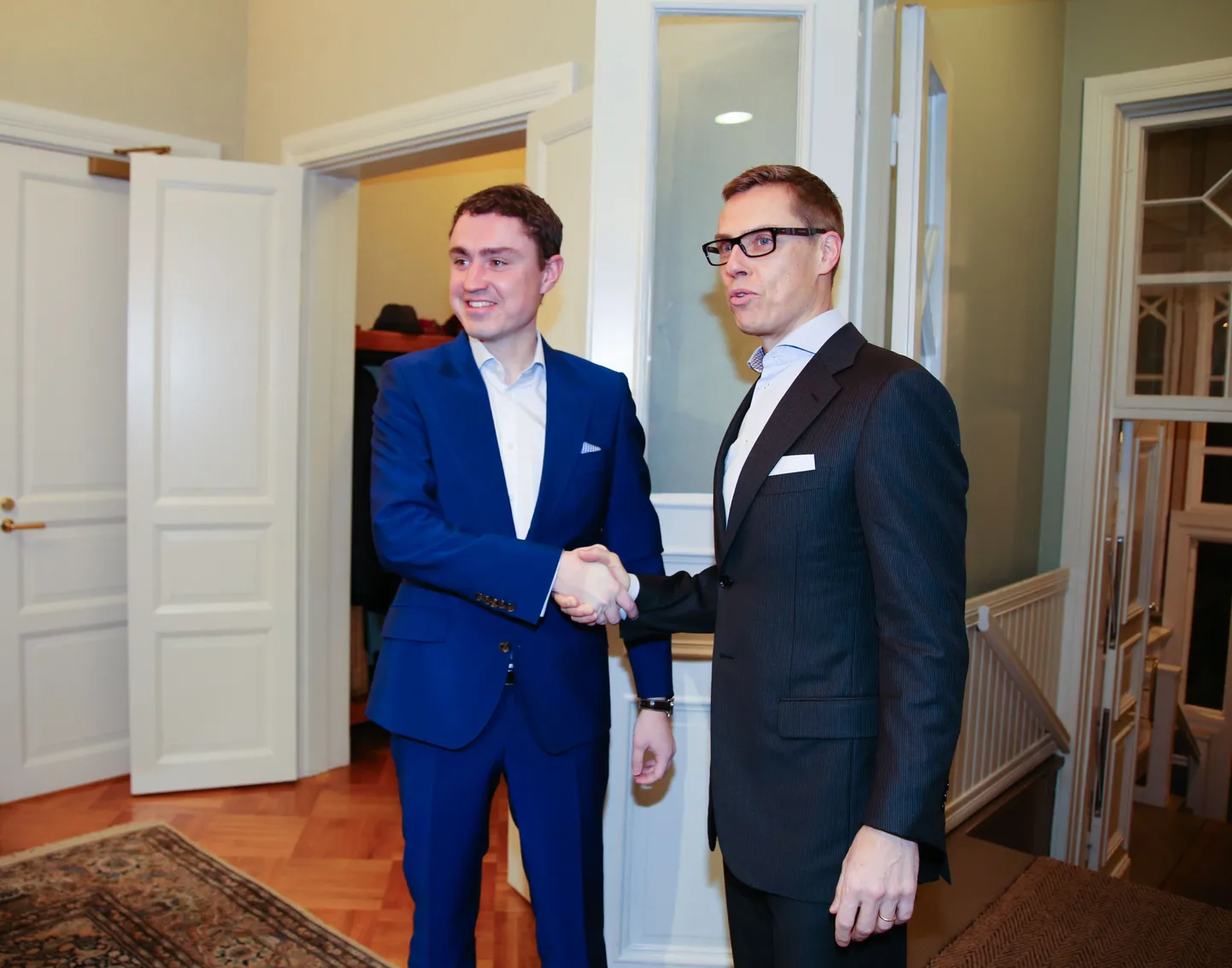 Eesti ja Soome peaministrid kokkuleppe sõlmimise järel.