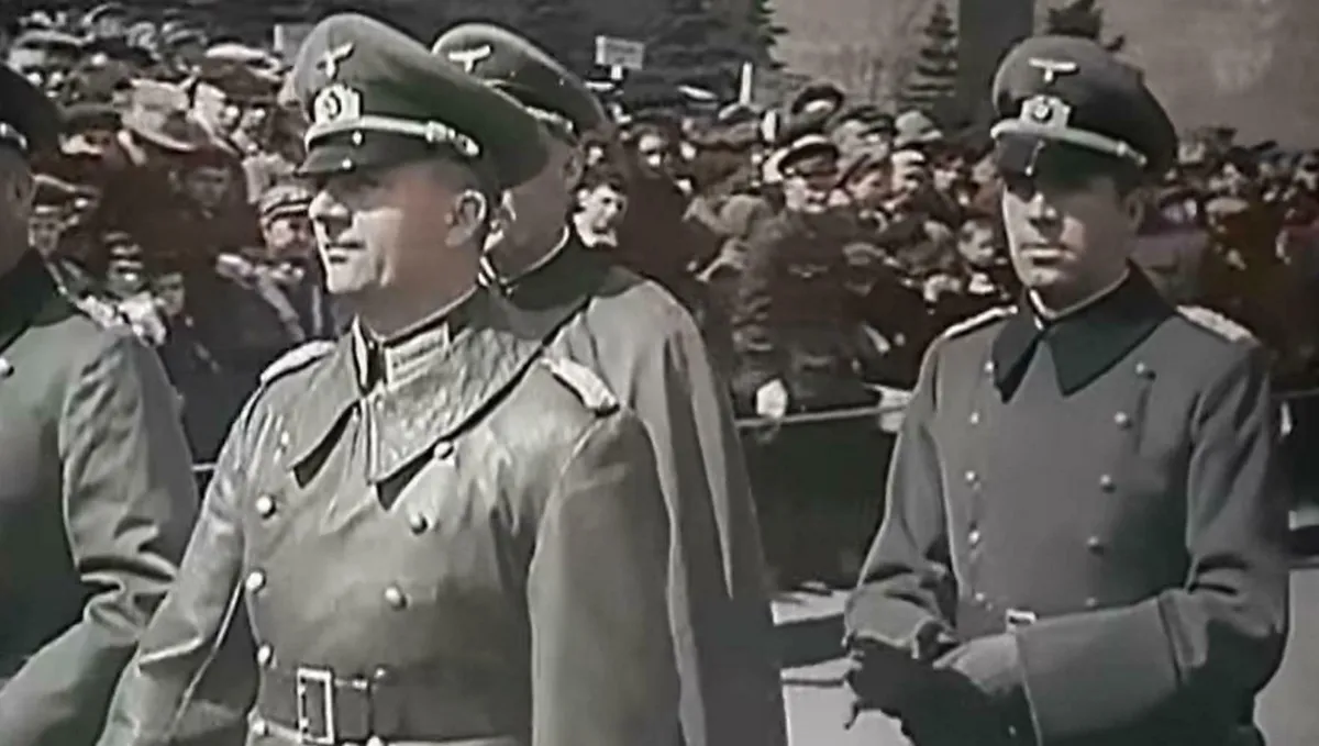 Soviet collaboration with the Nazis: A delegation from Nazi Germany attending the May 1 parade on Moscow's Red Square in 1941.
