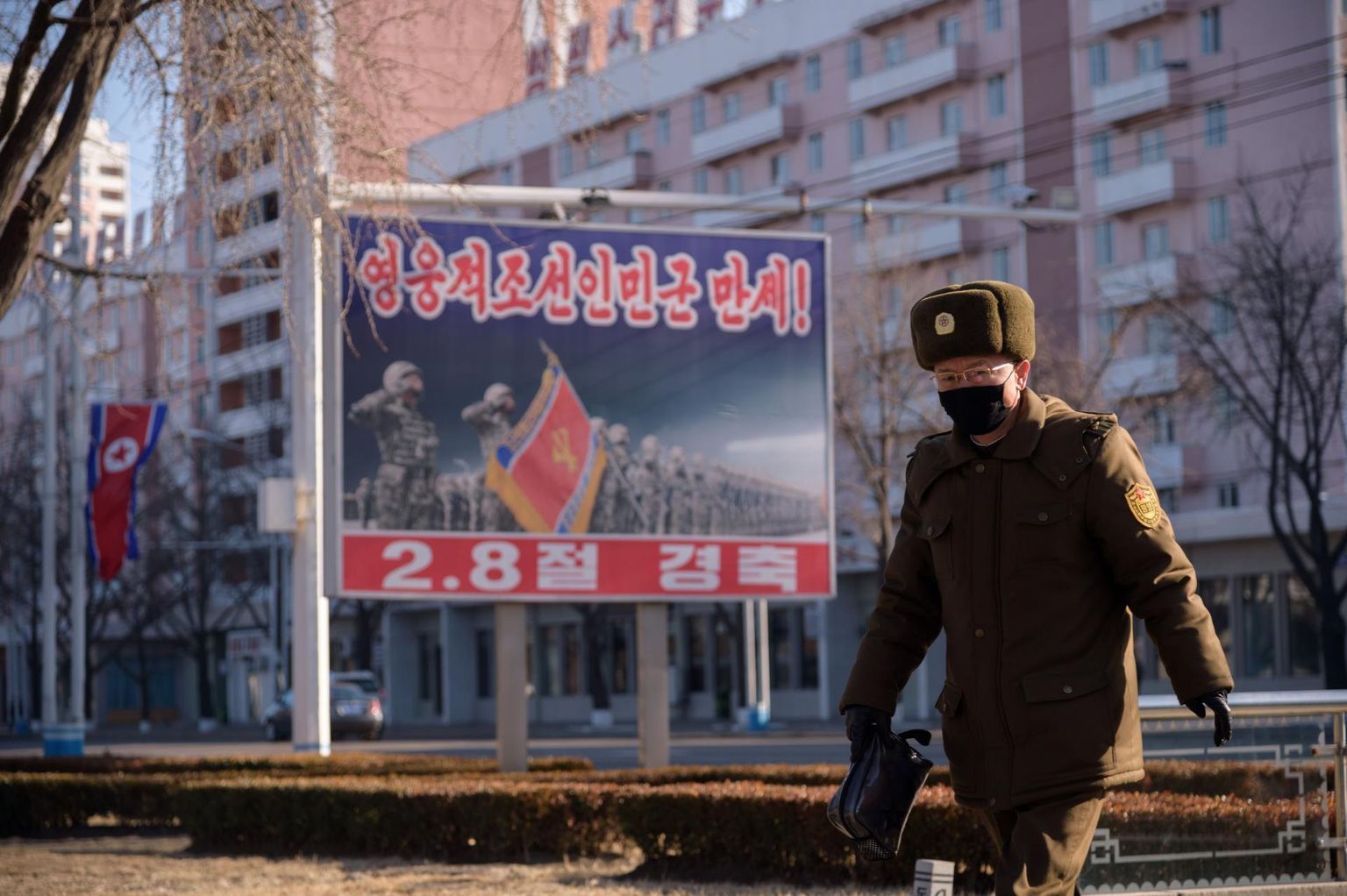 Põhja-Korea Rahvaarmee sõdur Pyongyangis. 