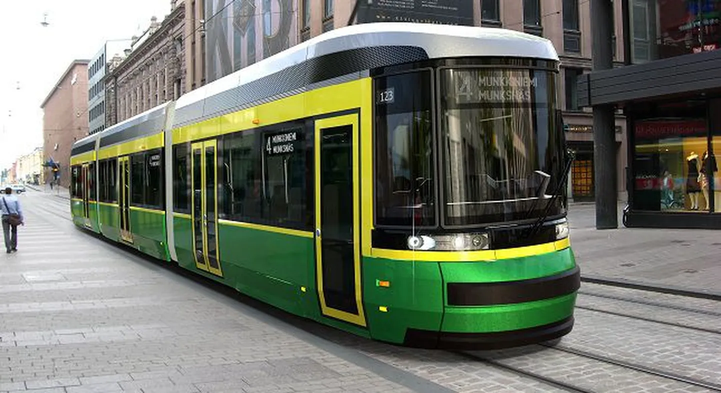 Transtechis toodetud Helsingi tramm.