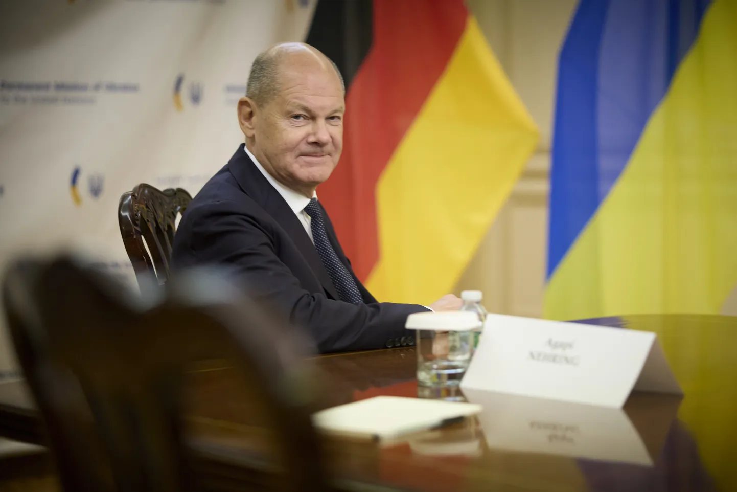 Saksamaa kantsler Olaf Scholz kohtumas Ukraina president Volodõmõr Zelenskõiga 23. septembril New Yorgis.