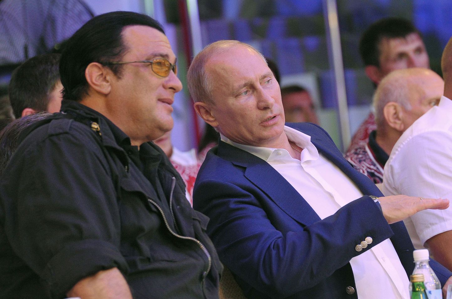 Vene president Vladimir Putin ja USA filmistaar Steven Seagal täna Sotšis.