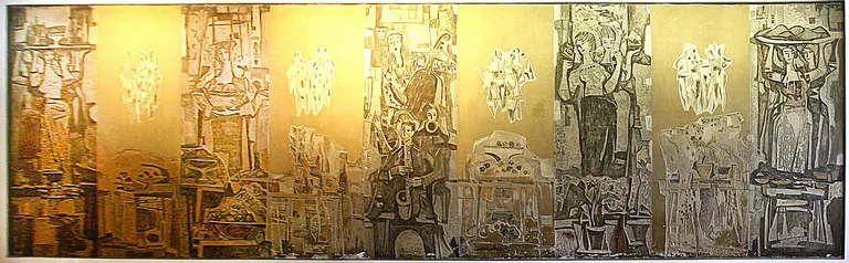 Elmar Kitse pannoo kunagise Tarvase restorani seinal valmis 1965.