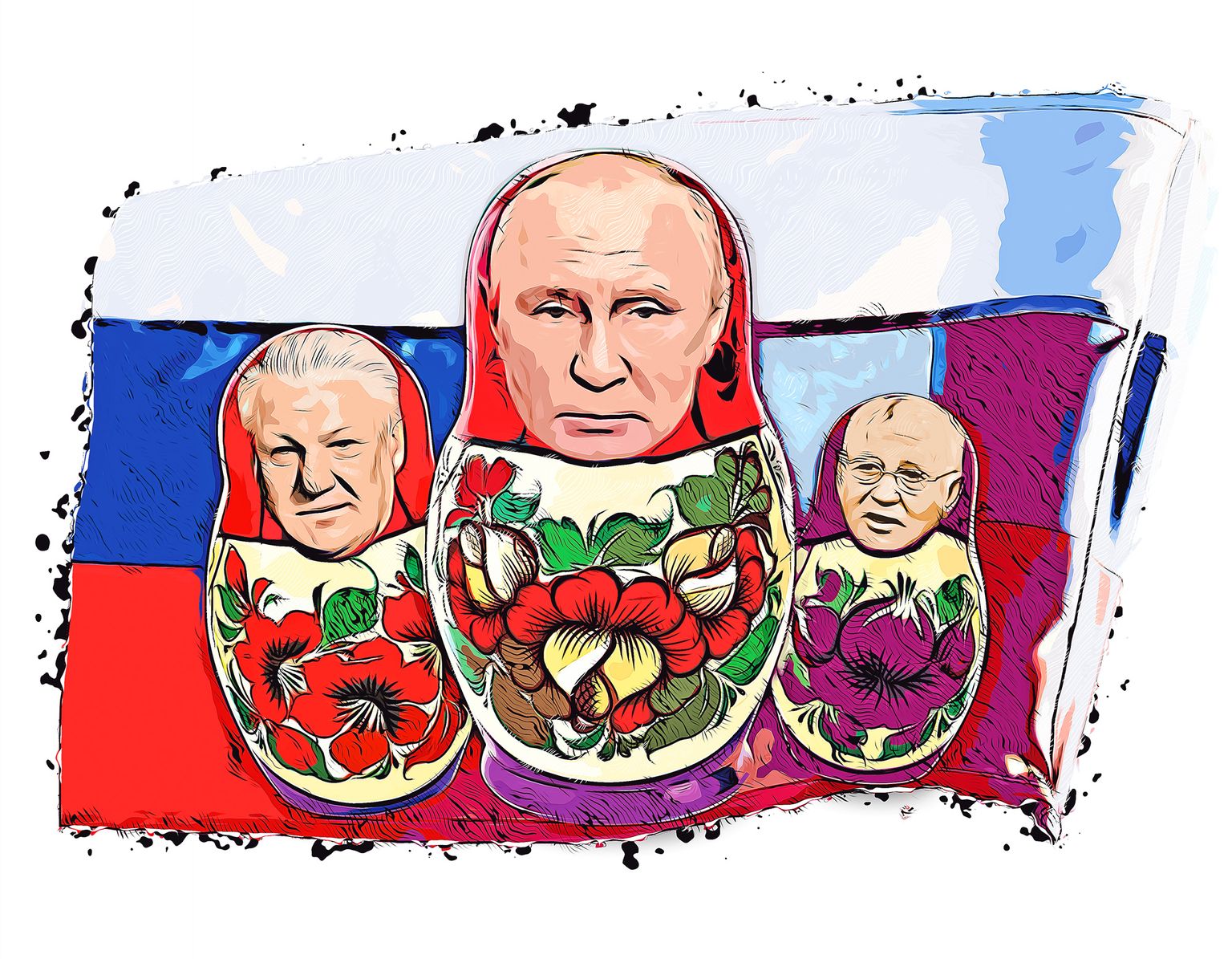 Venemaa president Vladimir Putin (keskel) sai oma eelkäijalt Boriss Jeltsinilt (vasakul) päranduseks hiigelsuure riigi, millest veel suuremal riigil, Nõukogude Liidul, oli selle viimane juht Mihhail Gorbatšov (paremal) lasknud laguneda.