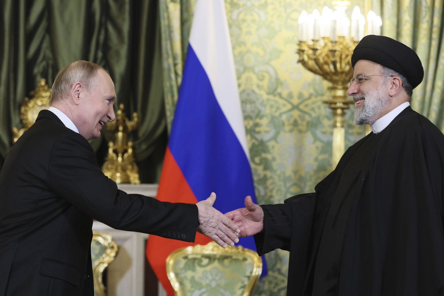 Venemaa president Vladimir Putin kohtumas Iraani president Ebrahim Raisiga Kremlis 7. detsembril 2023. a.