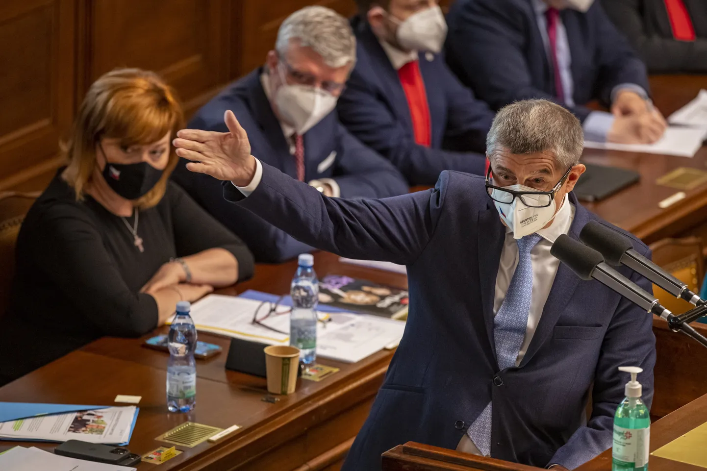 Tšehhi peaminister Andrej Babiš peab kõnet parlamendis 3. juuni 2021.