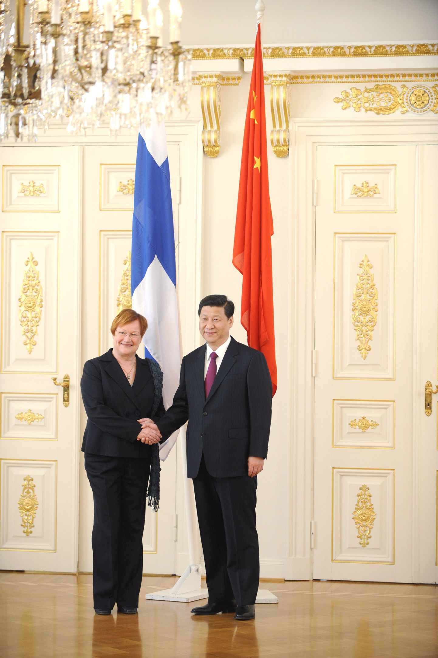 Soome president Tarja Halonen võttis täna oma ametipalees vastu Hiina asepresidendi Xi Jinpingi.