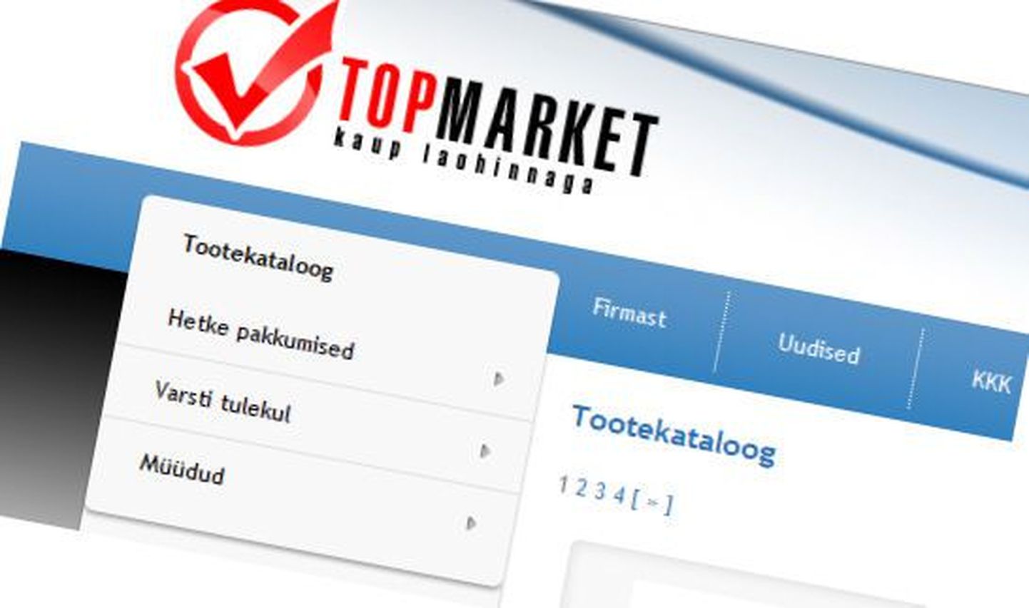 Tarbijakaitse hoiatab kahtlase veebipoe www.topmarket.ee eest.
