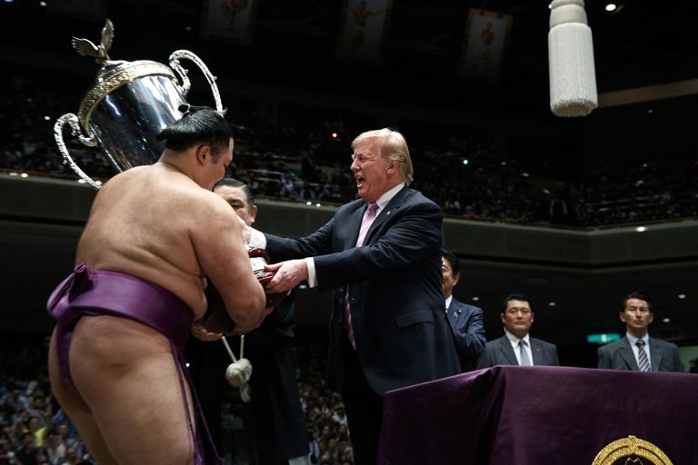 Donald ja Melania Trump on visiidil Jaapanis. 26. mail käisid nad vaatamas sumomatši
