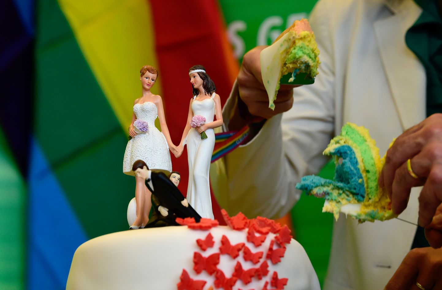Samasooliste abielu seadustamise tähistamiseks tehtud tort Saksamaal