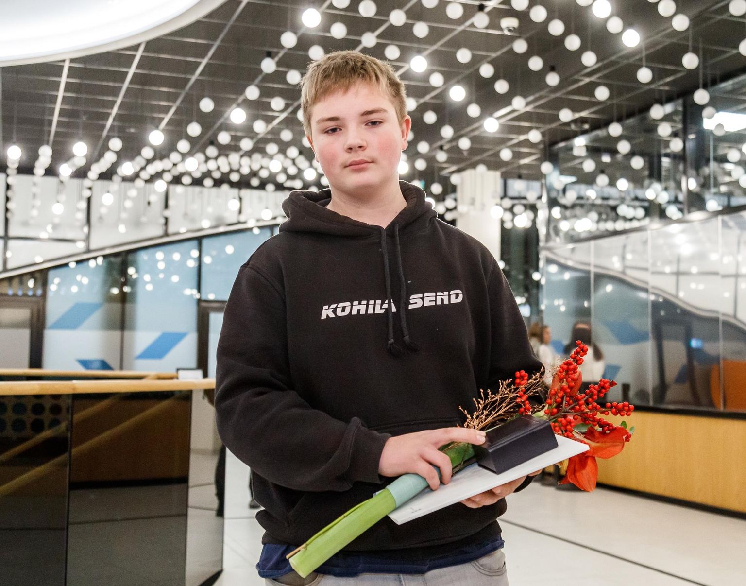 13-летний Маттиас Мильянд получил знак отличия за гражданскую смелость.