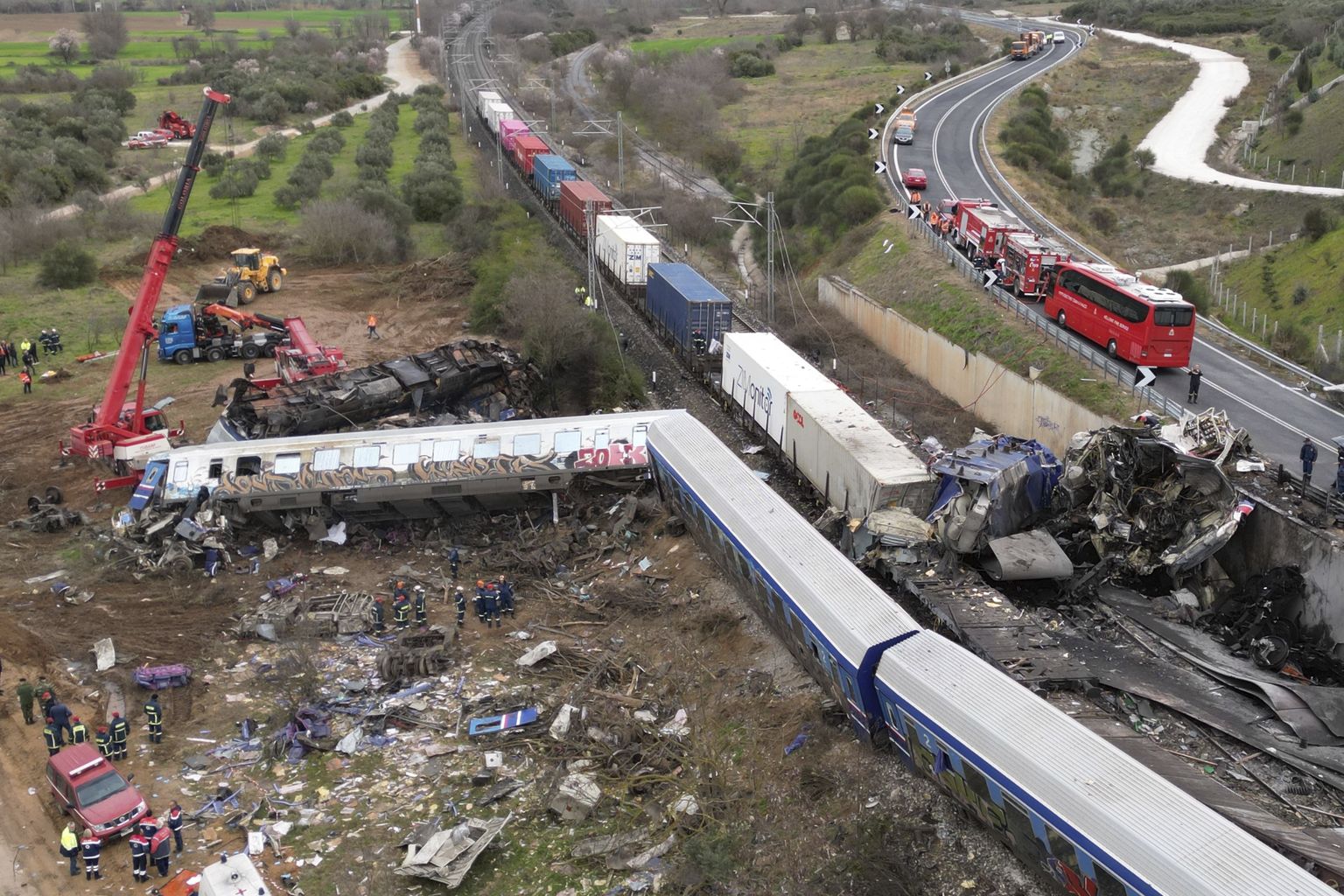 Столкновение поездов в Греции.