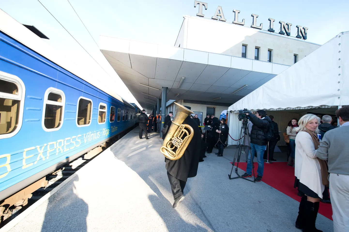 Rail Balticu erirongi saabumine Tallinnasse.