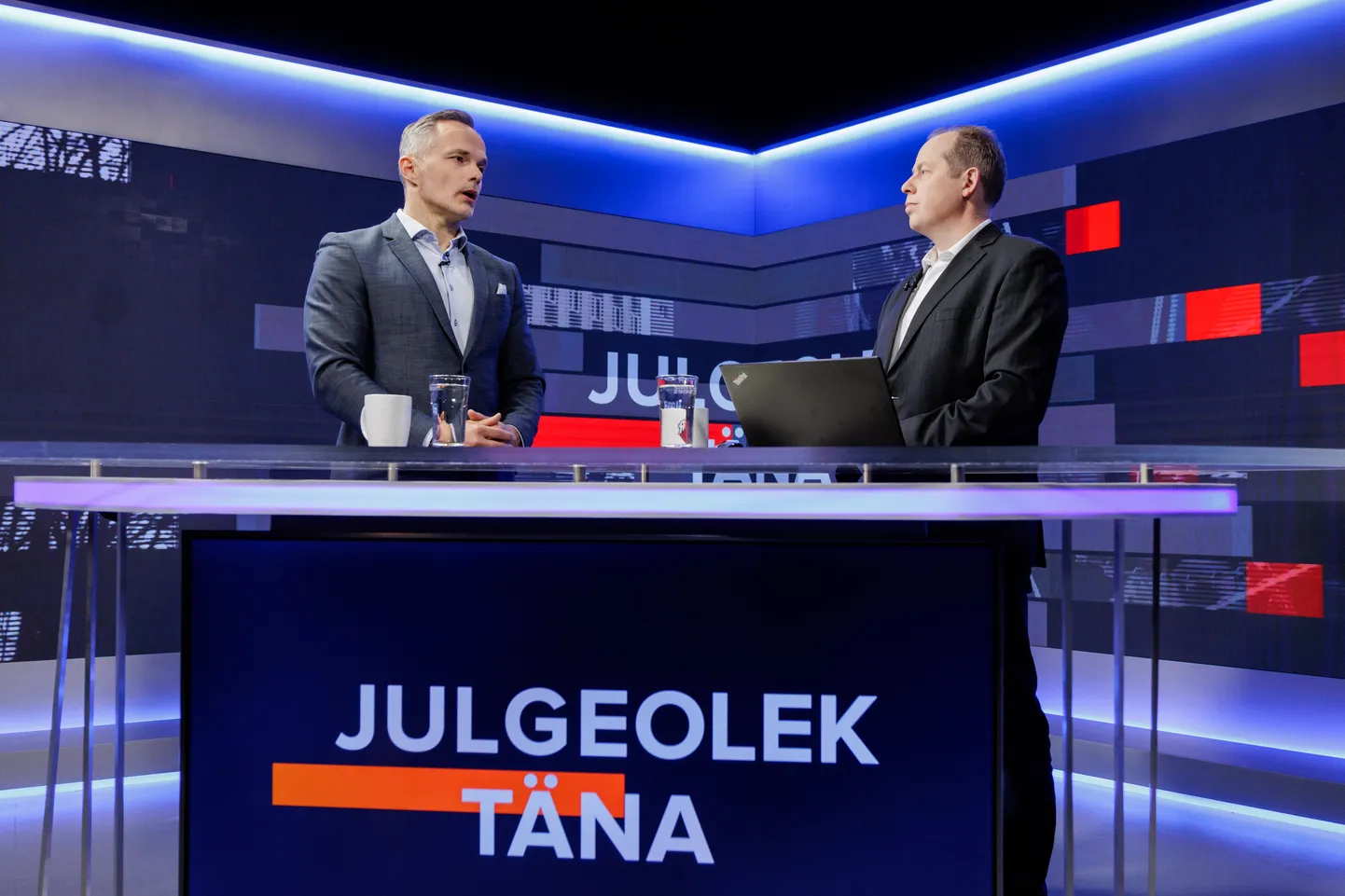 15.05.2024, Tallinn, «Julgeolek täna». Saadet teevad Meelis Oidsalu (vasakul) ja Erkki Koort.