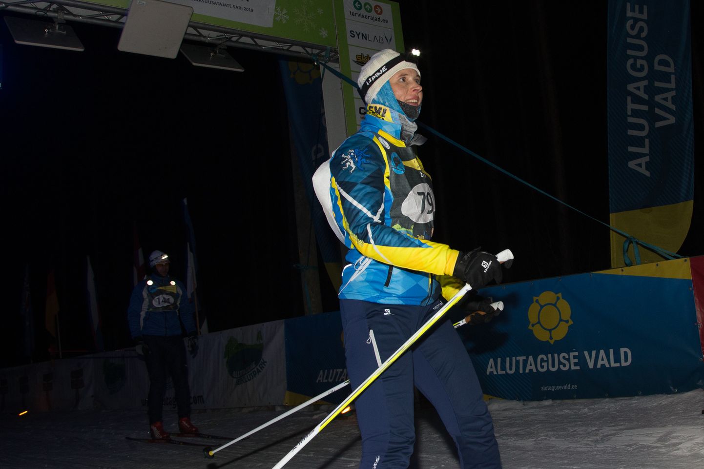 Президент Керсти Кальюлайд на финише Алутагузеского ночного марафона, впервые состоявшегося в 2019 году.