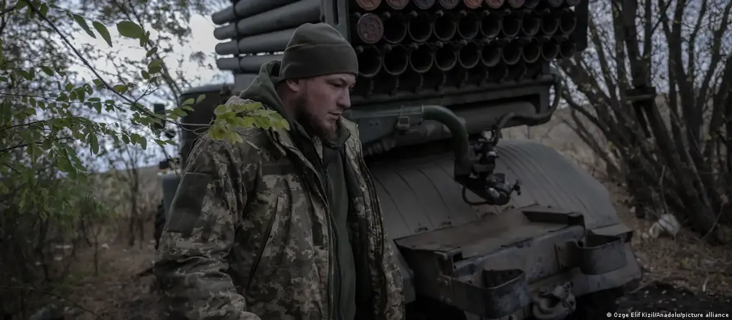Украинский военный на фронте под Авдеевкой