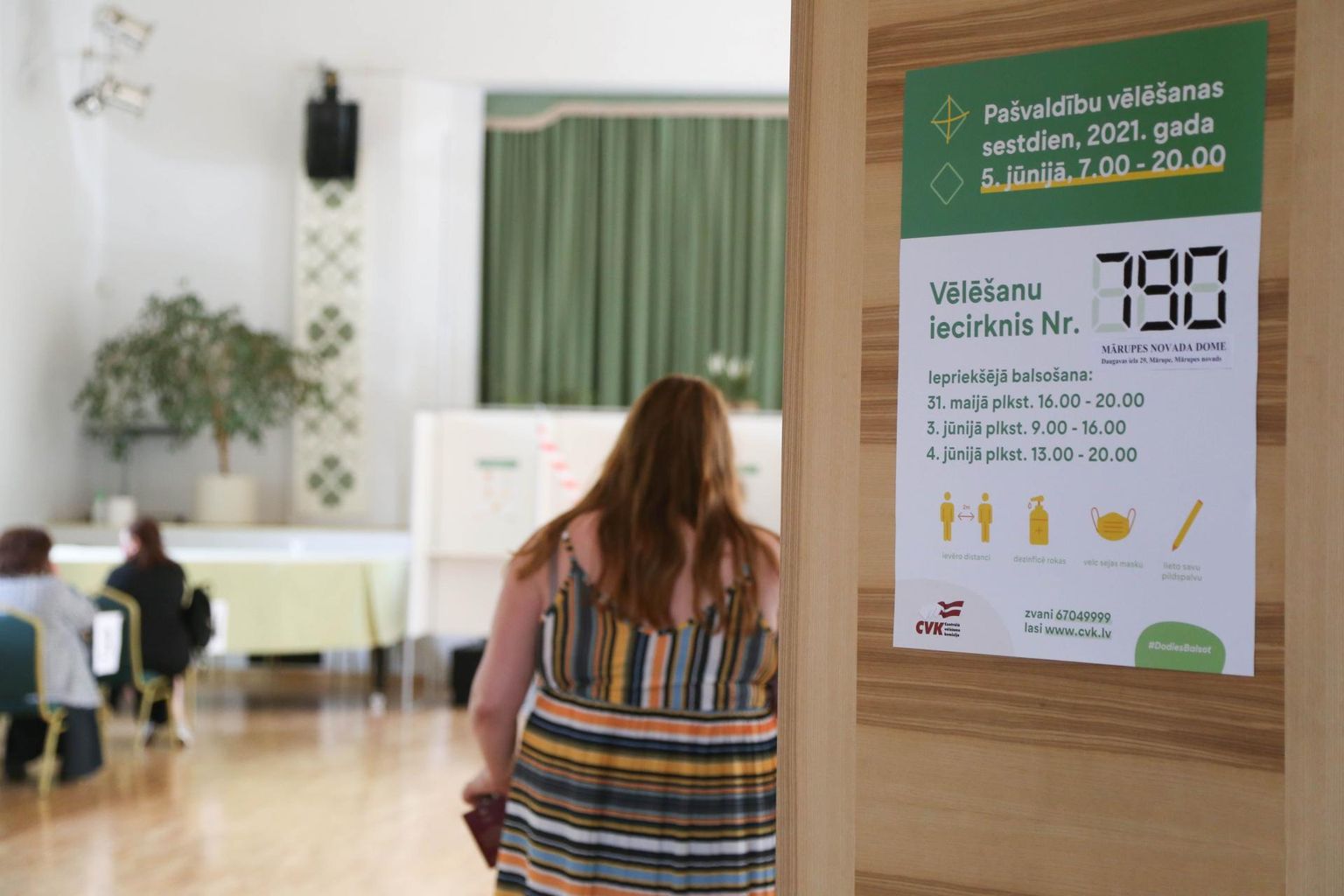 Läti kohalike valimiste eelhääletamine Mārupe kultuurimajas selle nädala alguses. 