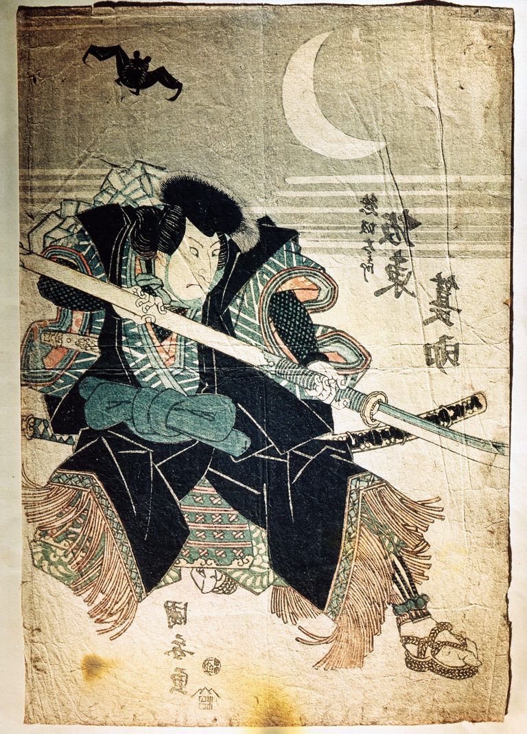 Jaapani feodaajalastu kunst, pildil on kujutatud samuraid