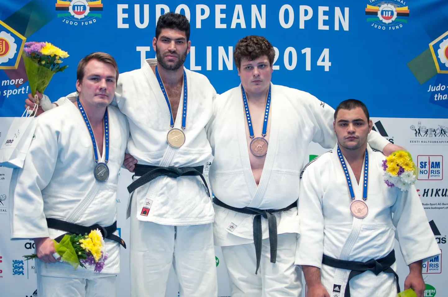 European Openil hõbeda võitnud Juhan Mettis (vasakul) koos konkurentidega.