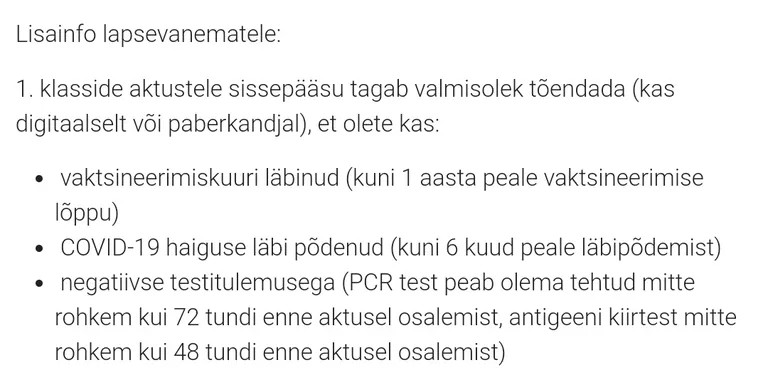 Kooli info kodulehel