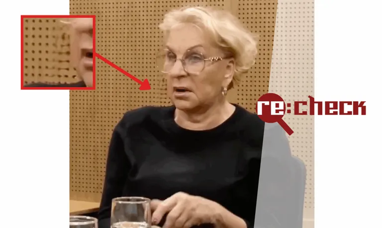 Avots: Ekrānuzņēmums no safabricētā video. Kreisajā pusē aiz sejas redzamais fons runāšanas laikā kustas. Tā ir viena no pazīmēm, ka video radīts mākslīgi.