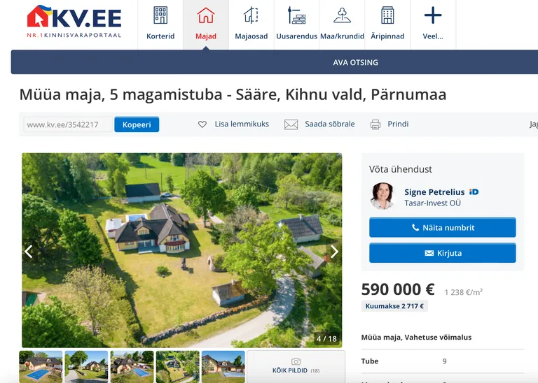 Müügis olev kinnistu.