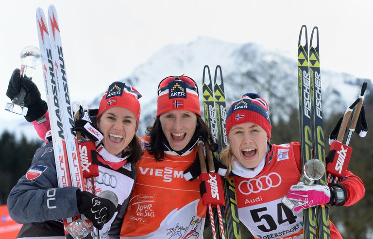 Norralannade kolmikvõit: Heidi Weng, Marit Bjørgen ja Ragnhild Haga 2015. aastal Oberstdorfis.
