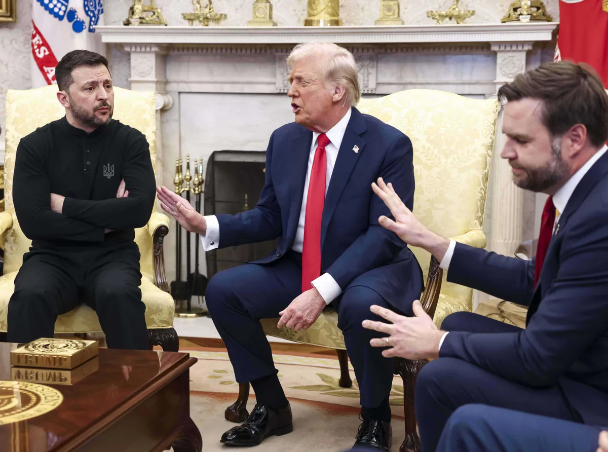 On February 28, Volodymyr Zelenskyy, Donald Trump, and JD Vance met in the Oval Office.