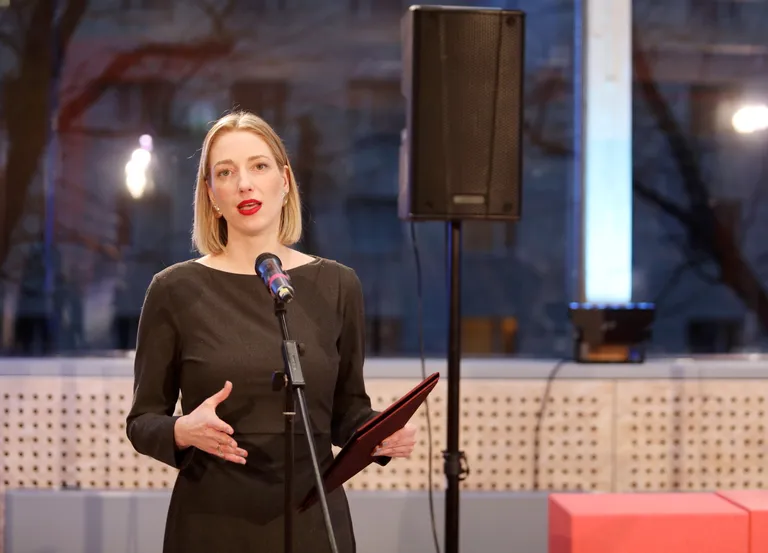 Kultūras ministre Agnese Lāce piedalās pasākumā, kuras laikā Latvijas Kultūras akadēmija kopā ar astoņām Eiropas universitātēm atklāj sabiedrisko partnerību un kultūras iesaistes centru. 2025. gada 20. janvāris.
