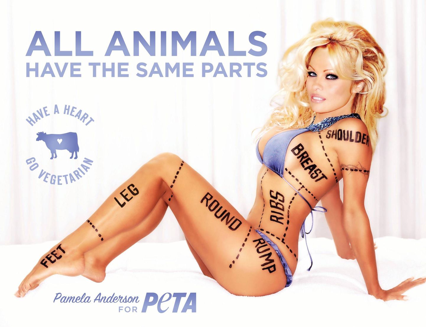 Памела Андерсон на рекламном постере PETA.