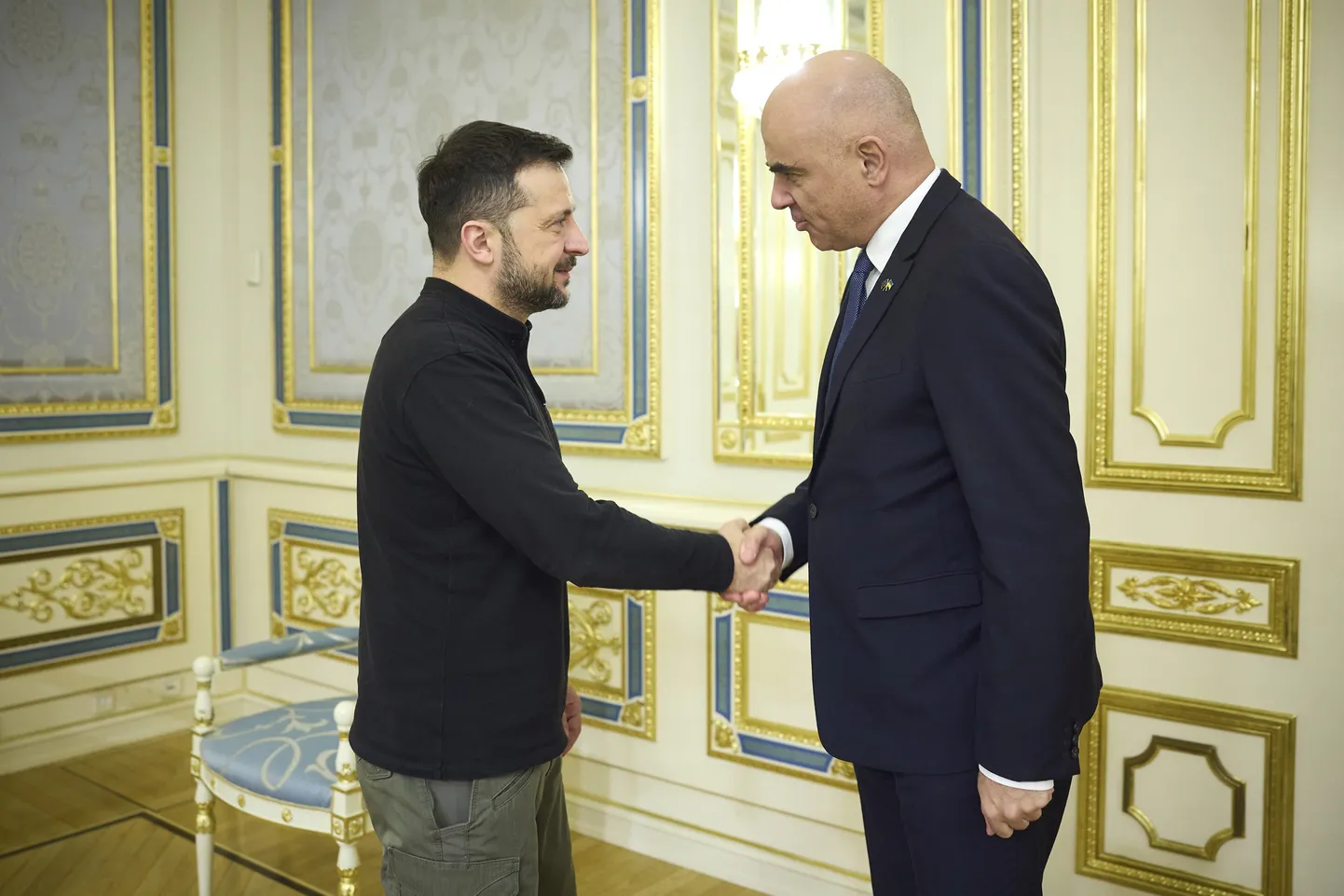 Volodõmõr Zelenskõi ja Alain Berset.