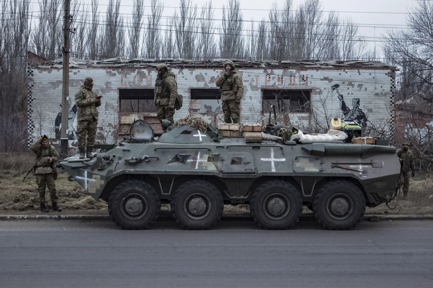 Ukraiņu karavīri Doneckas apgabalā.