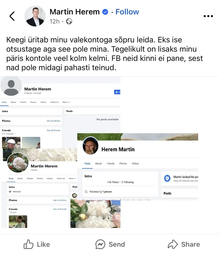 Публикация Мартина Херема в Facebook.