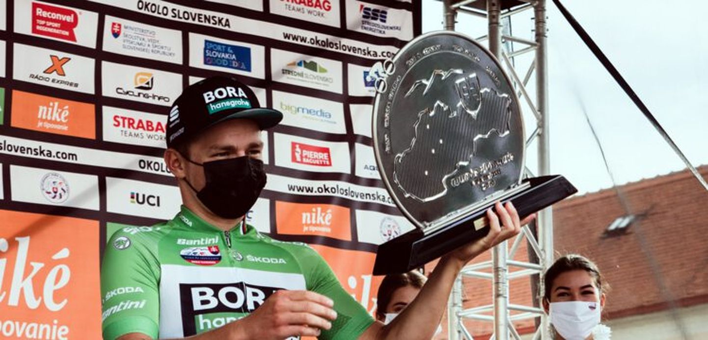 Martin Laas Slovakkia velotuuri rohelise särgiga.