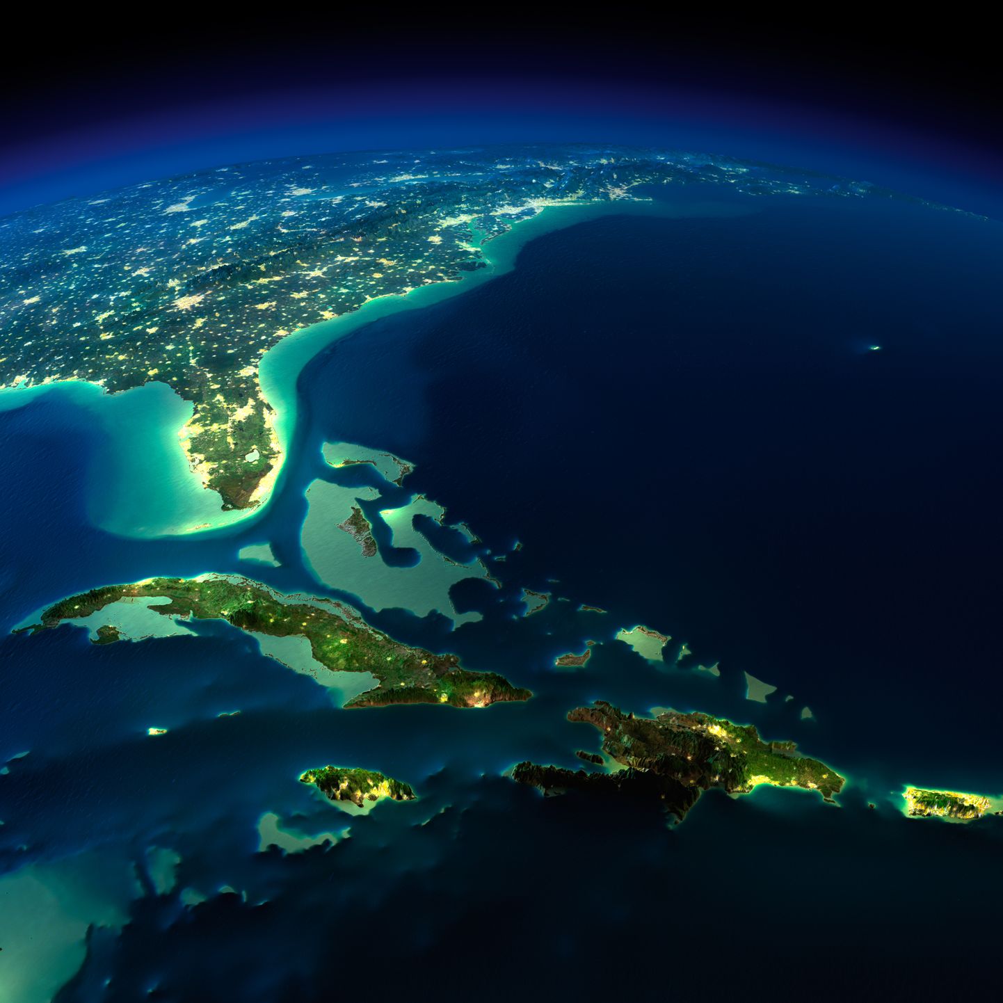 NASA kosmosefoto Bermuda kolmnurgast